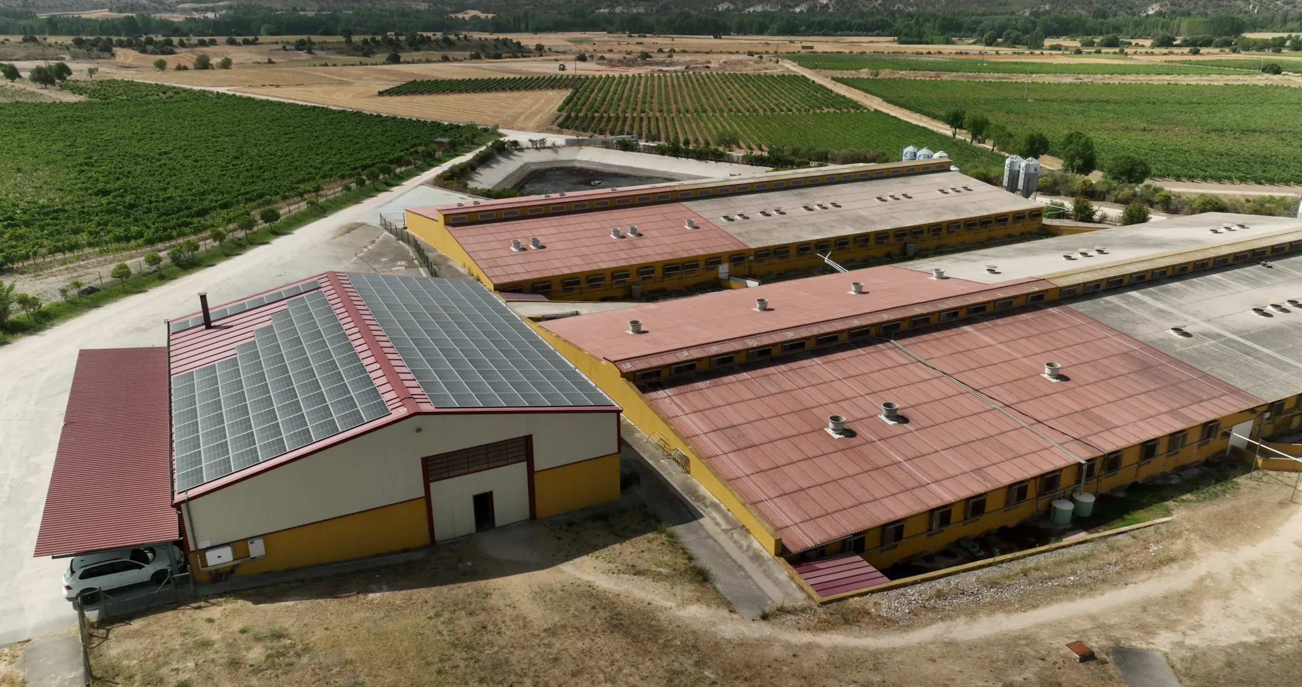 Imagen aérea de la granja Los Escobares